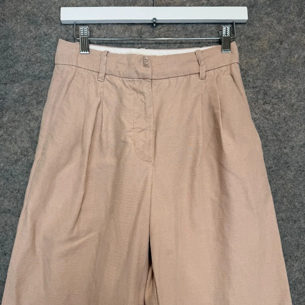Wilfred Effortless Pants Womens‎ 2 Linen Blend Wide Leg Pleated Rose Pink